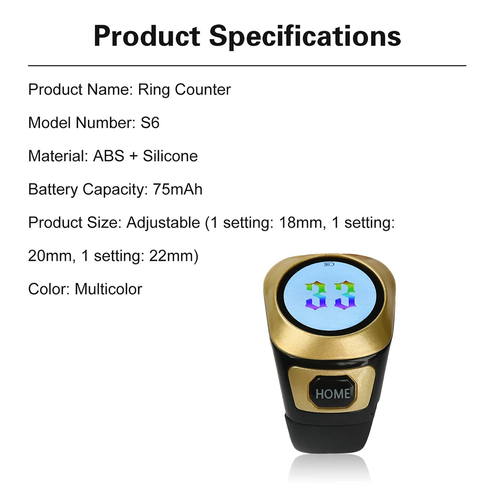 S6 Smart Zikr Ring Praise Tasbih Tally Elektronischer digitaler Zähler für Muslime Gebetszeit Vibrationserinnerung Typ-C-Ladezählung