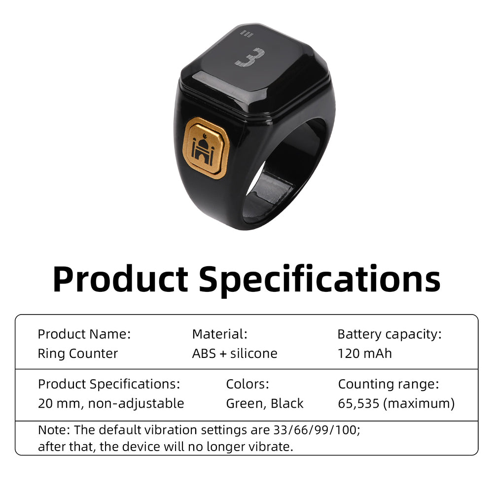Smart Ring Zähler Bluetooth APP Steuerung OLED Display Vibration Erinnerung Hand Drücken Muslime Zikr Ring Gebet Finger Zähler