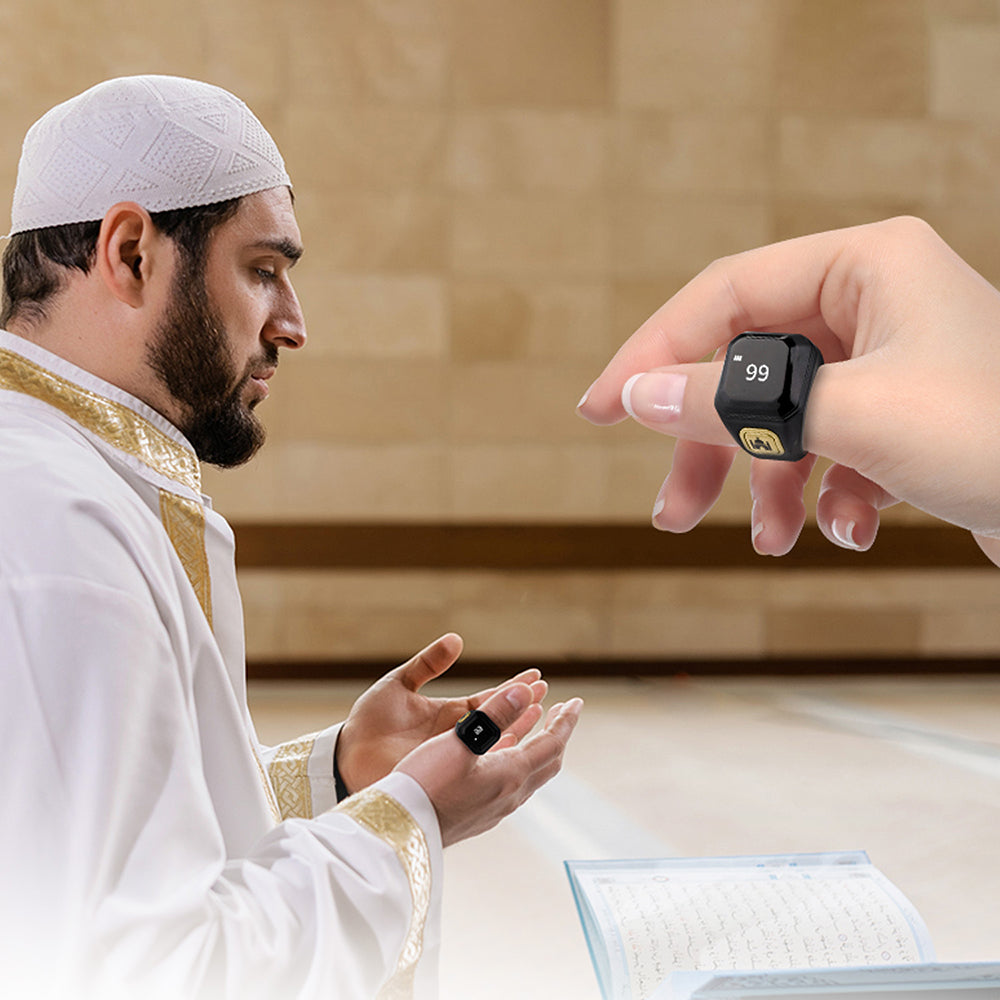 Smart Ring Zähler Bluetooth APP Steuerung OLED Display Vibration Erinnerung Hand Drücken Muslime Zikr Ring Gebet Finger Zähler