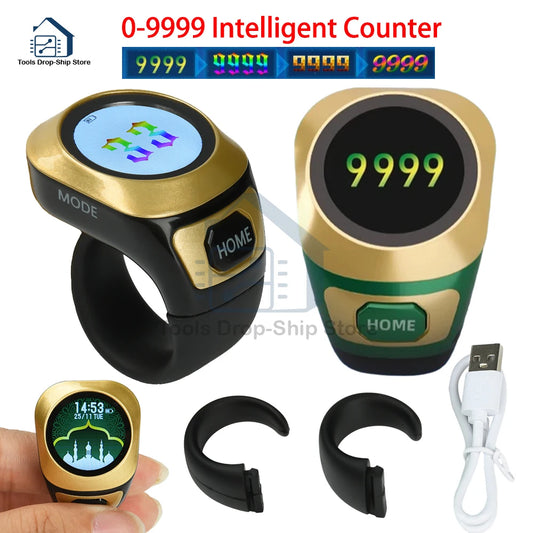 S6 Smart Zikr Ring Praise Tasbih Tally Elektronischer digitaler Zähler für Muslime Gebetszeit Vibrationserinnerung Typ-C-Ladezählung