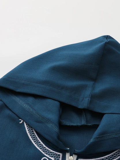 Marokkanische Robe mit Kapuze, luxuriöse Herren-Robe mit bestickten Ärmeln und langen Taschen, muslimisches Kleidungsstück, Abaya für den Nahen Osten, Juba Thobe-Robe