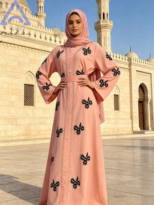 African Islamic Diamond Female Dresse For Evening Pink White Purple Black Abaya Muslim Dubai Luxury With Hijab Arab Woman Tunics