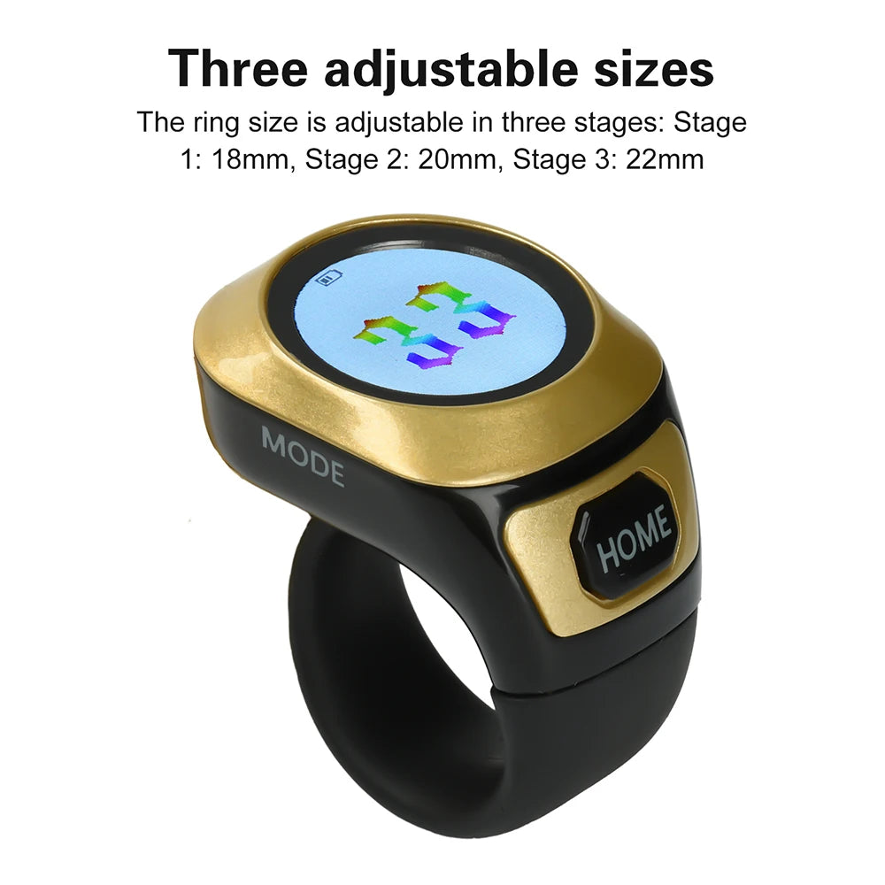 S6 Smart Zikr Ring Praise Tasbih Tally Elektronischer digitaler Zähler für Muslime Gebetszeit Vibrationserinnerung Typ-C-Ladezählung