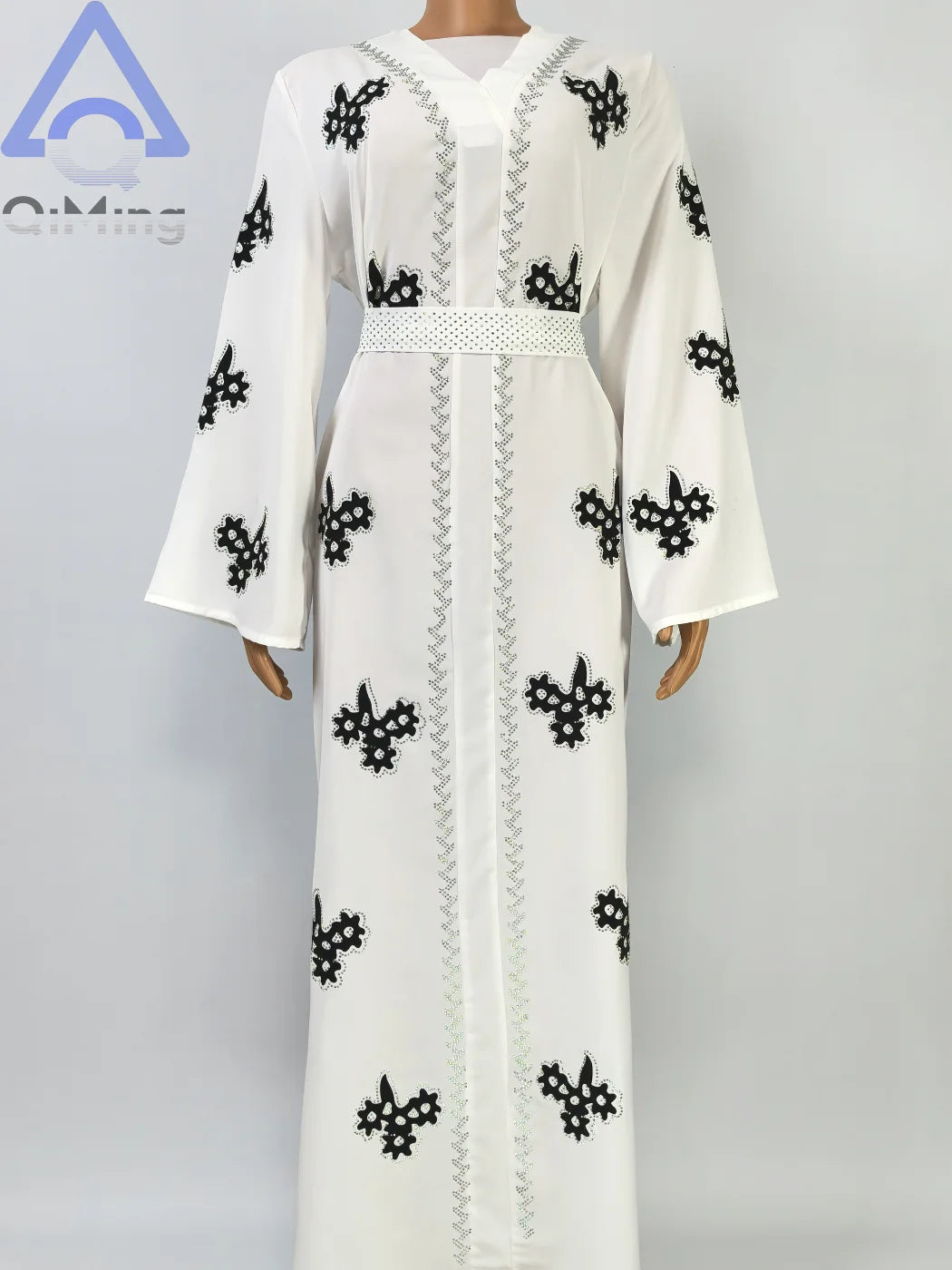 Afrikanisches islamisches Diamant-Frauenkleid für den Abend, rosa, weiß, lila, schwarz, Abaya, muslimischer Dubai-Luxus mit Hijab, arabische Frauen-Tuniken
