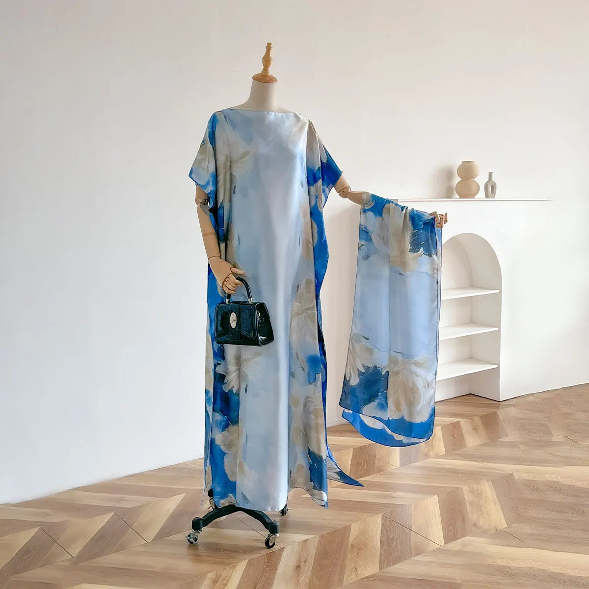 Sommer Neue Mode Afrikanische Schal Für Frauen Elegante Gedruckt Seide Muslimischen Dame Lange Hijab Kaftan Kleid Oversize Kuwait Abaya Scraf