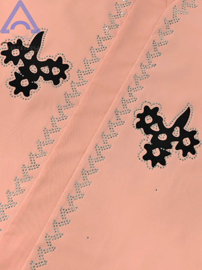 Afrikanisches islamisches Diamant-Frauenkleid für den Abend, rosa, weiß, lila, schwarz, Abaya, muslimischer Dubai-Luxus mit Hijab, arabische Frauen-Tuniken
