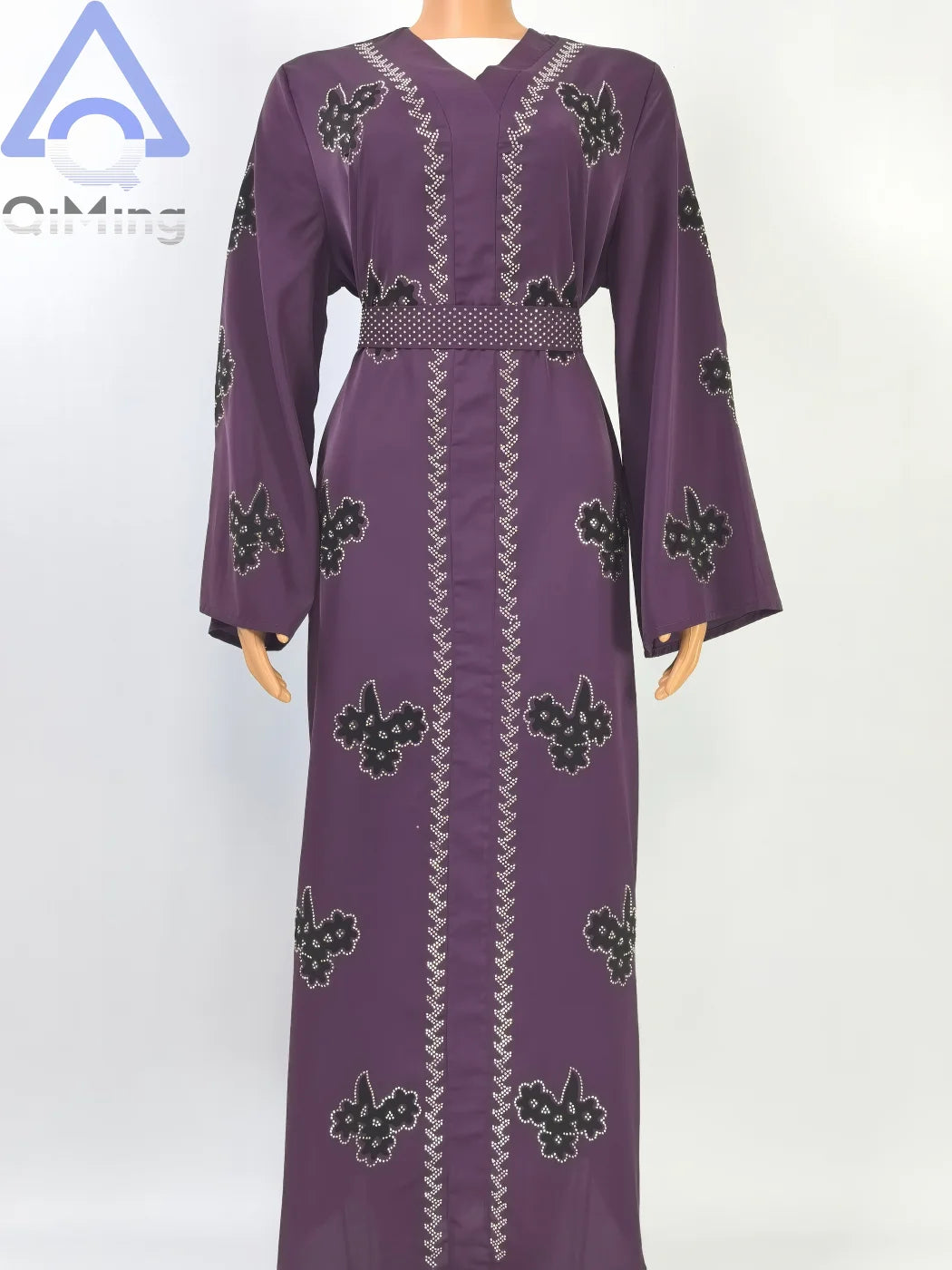 Afrikanisches islamisches Diamant-Frauenkleid für den Abend, rosa, weiß, lila, schwarz, Abaya, muslimischer Dubai-Luxus mit Hijab, arabische Frauen-Tuniken