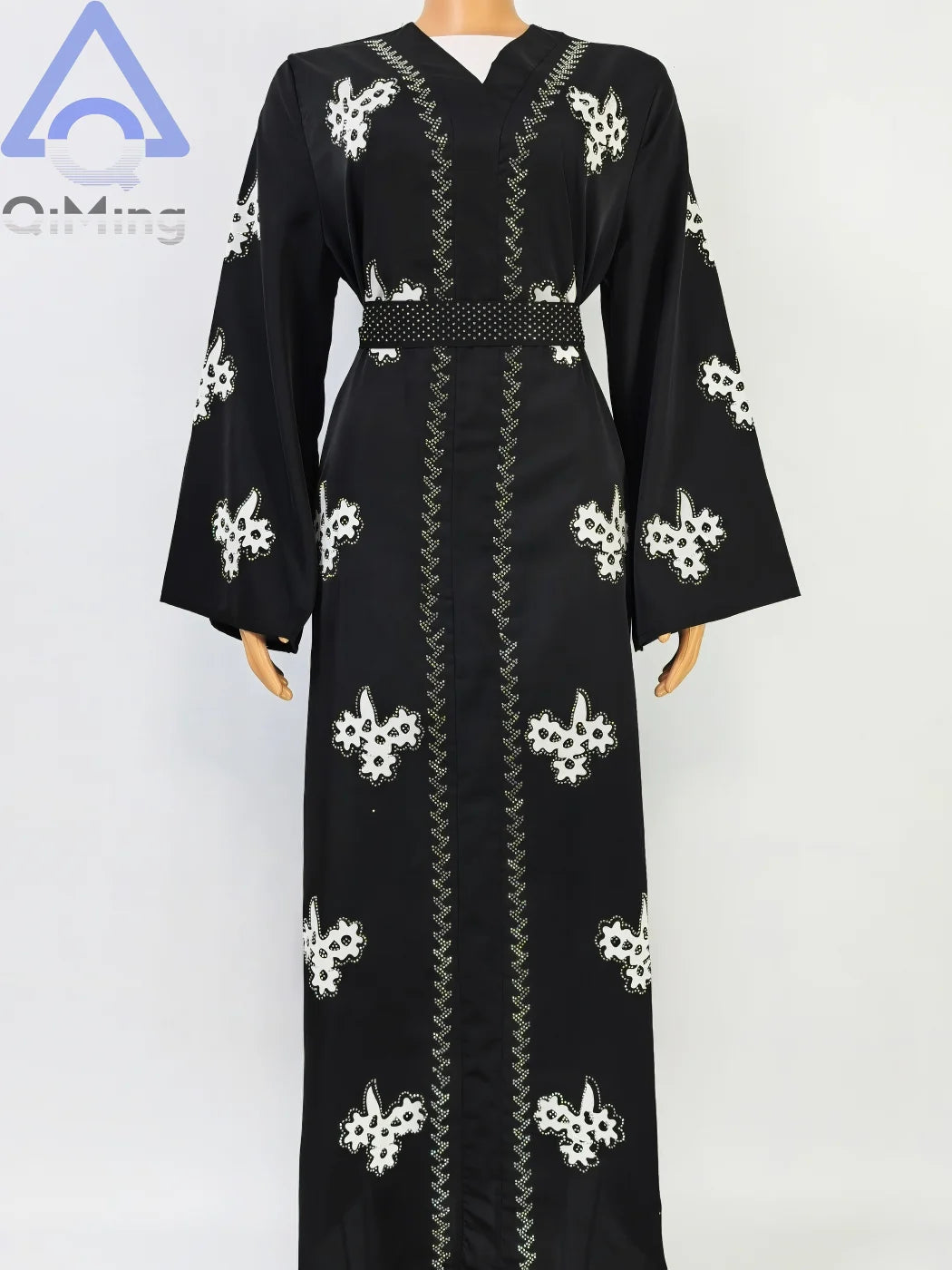 Afrikanisches islamisches Diamant-Frauenkleid für den Abend, rosa, weiß, lila, schwarz, Abaya, muslimischer Dubai-Luxus mit Hijab, arabische Frauen-Tuniken