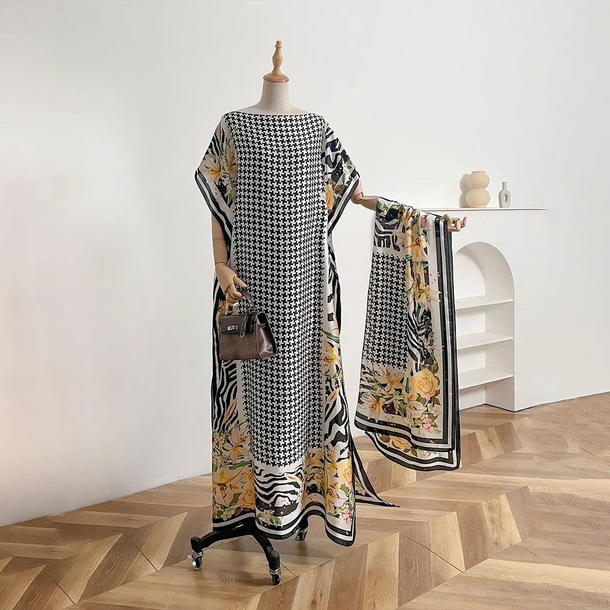 Sommer Neue Mode Afrikanische Schal Für Frauen Elegante Gedruckt Seide Muslimischen Dame Lange Hijab Kaftan Kleid Oversize Kuwait Abaya Scraf