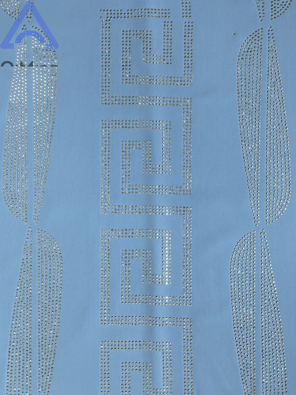 Frau Günstige Elegante Abaya Strass 2 Stück Afrikanische Traditionelle Muslimische Diamant Kleider Dubai Plus Größe Marocain Jalabiya Blaue Robe