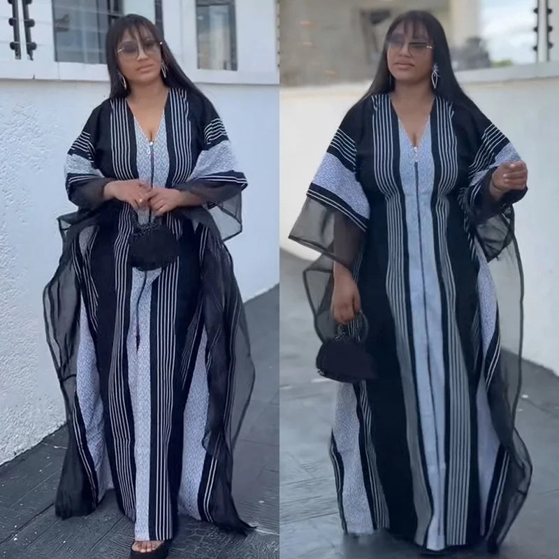 2025 African Dresses for Women Traditional Africa Clothing Dashiki Ankara Outfits Gown Abayas Robe Muslim Kaftan Maxi Long Dress