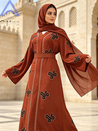 Afrikanisches islamisches Diamant-Frauenkleid für den Abend, rosa, weiß, lila, schwarz, Abaya, muslimischer Dubai-Luxus mit Hijab, arabische Frauen-Tuniken