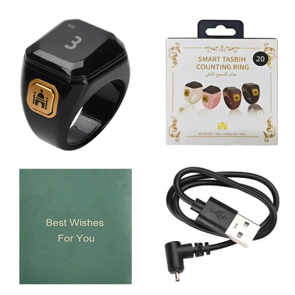 Smart Ring Zähler Bluetooth APP Steuerung OLED Display Vibration Erinnerung Hand Drücken Muslime Zikr Ring Gebet Finger Zähler